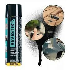  Emborrachamento spray 400ml preto Revestik TBR - Foto 4