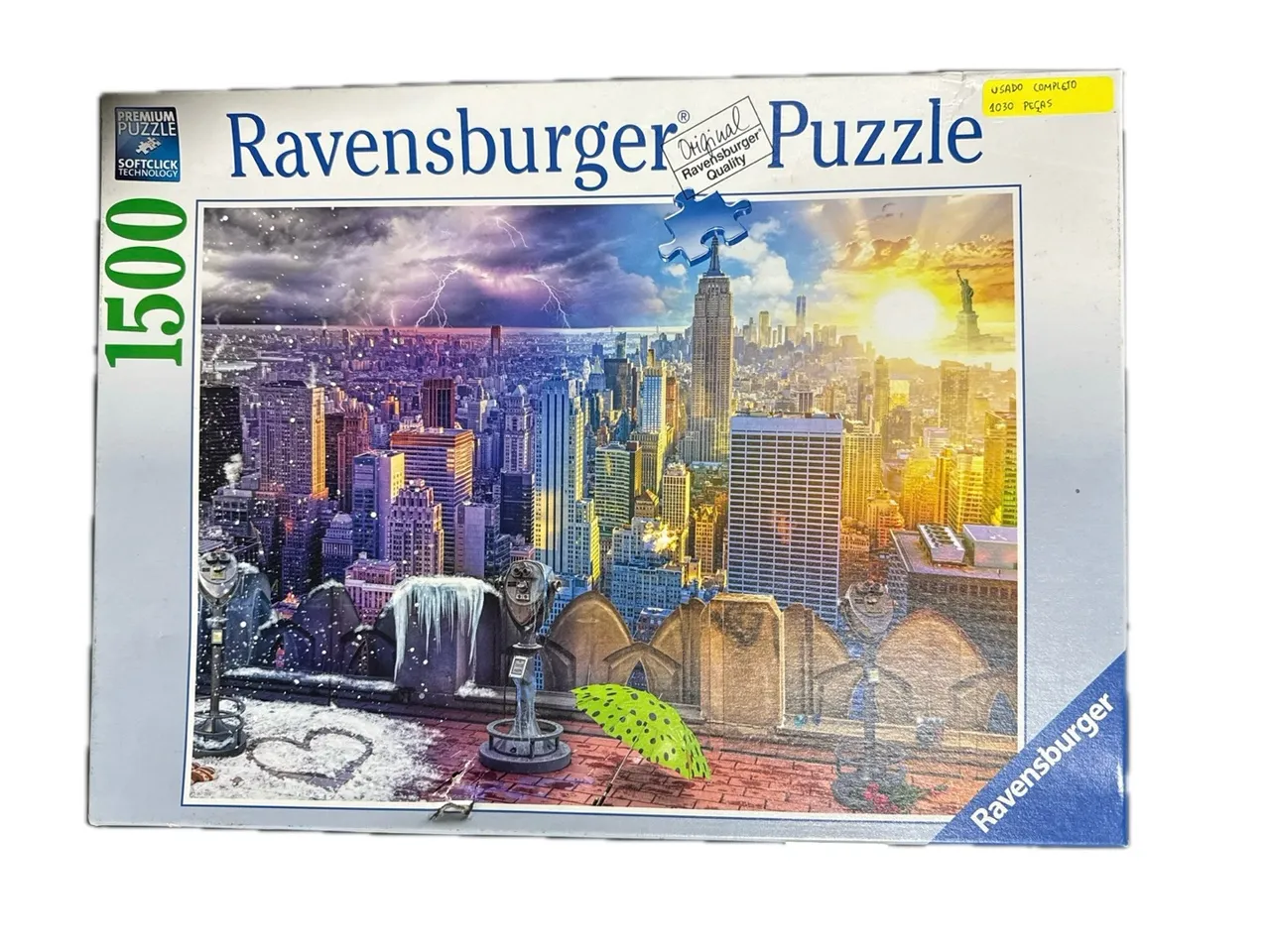 Quadro Puzzle Quebra-cabeça Ravensburger 1500 peças - New York Seasons Completo