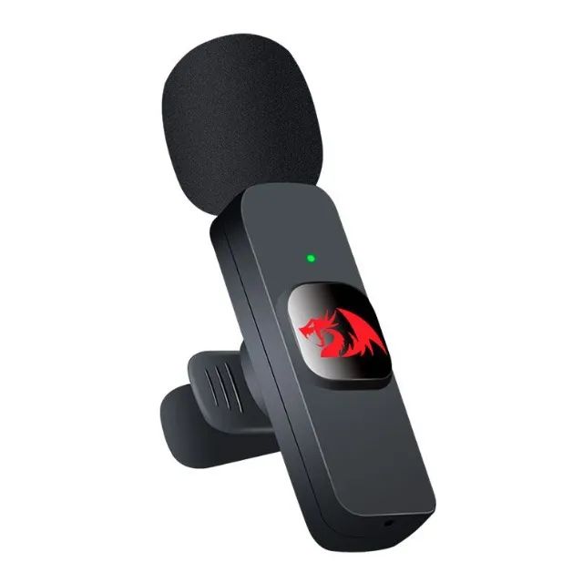 Microfone de Lapela Sem Fio Redragon Athan saída USB-C  com Adaptador Lightning - WZetta - Foto 3
