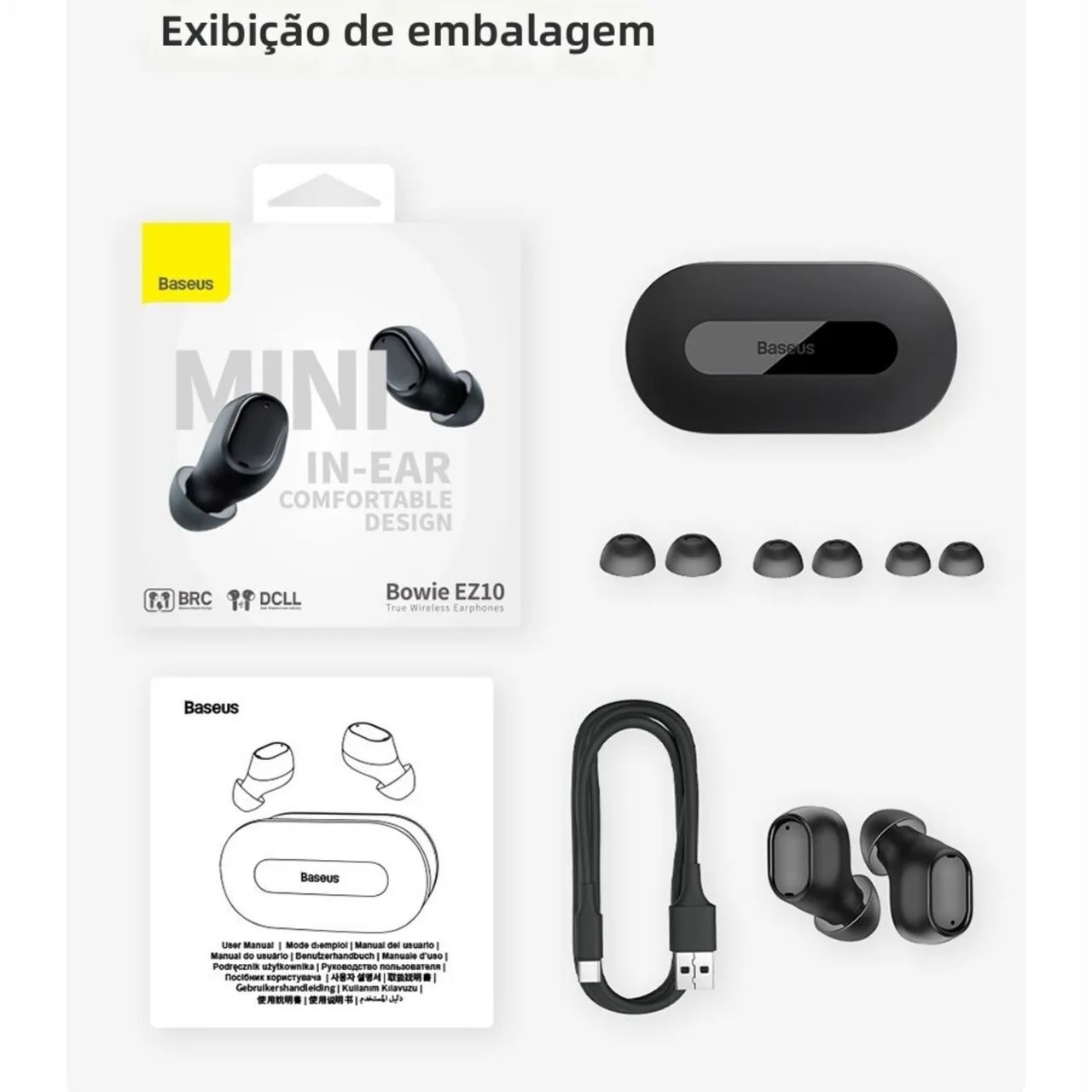 BASEUS BOWIE EZ10 TWS - Fone de Ouvido Bluetooth 5.3 - Foto 5