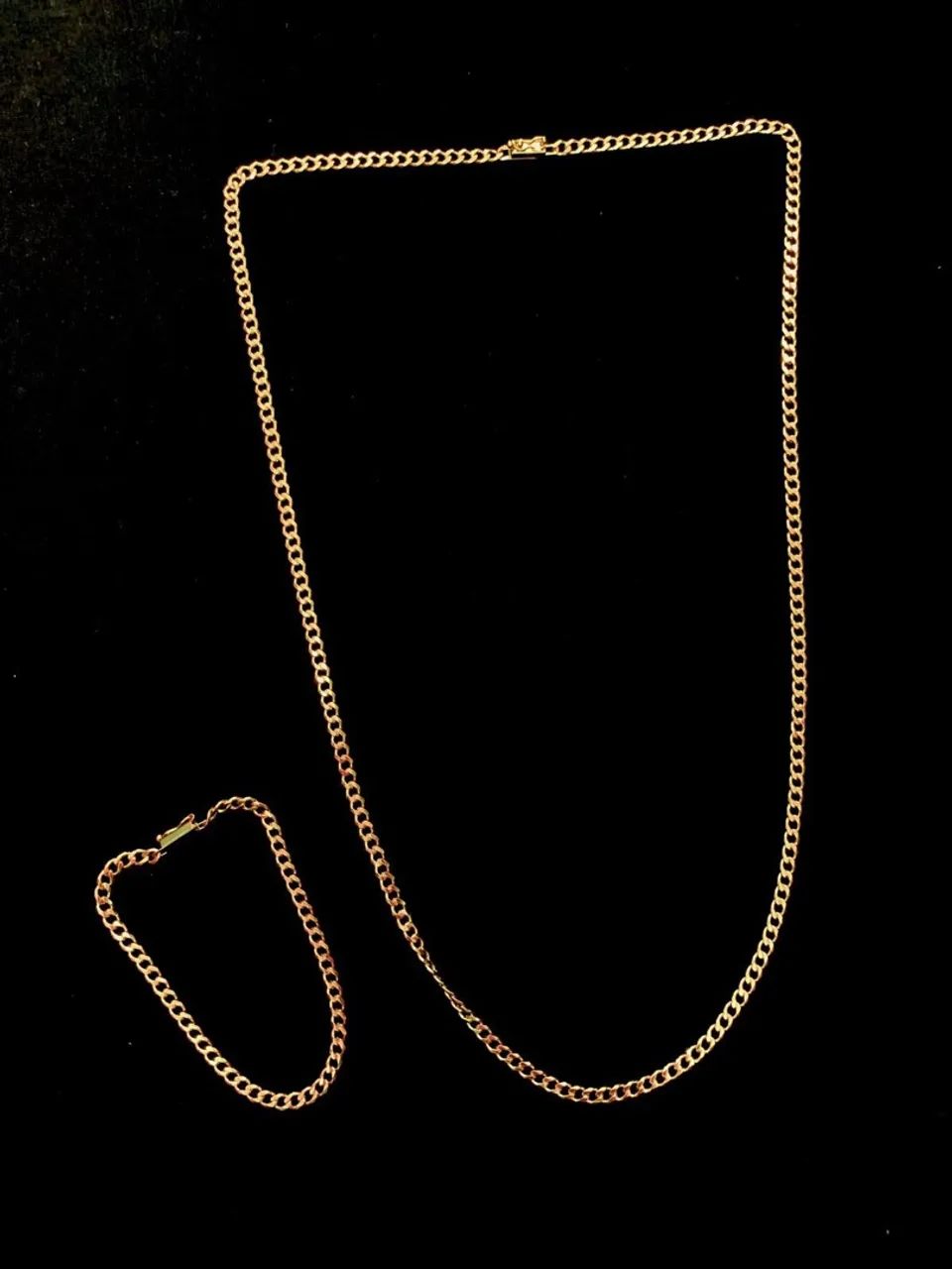 Corrente e pulseira conjunto moeda antiga 