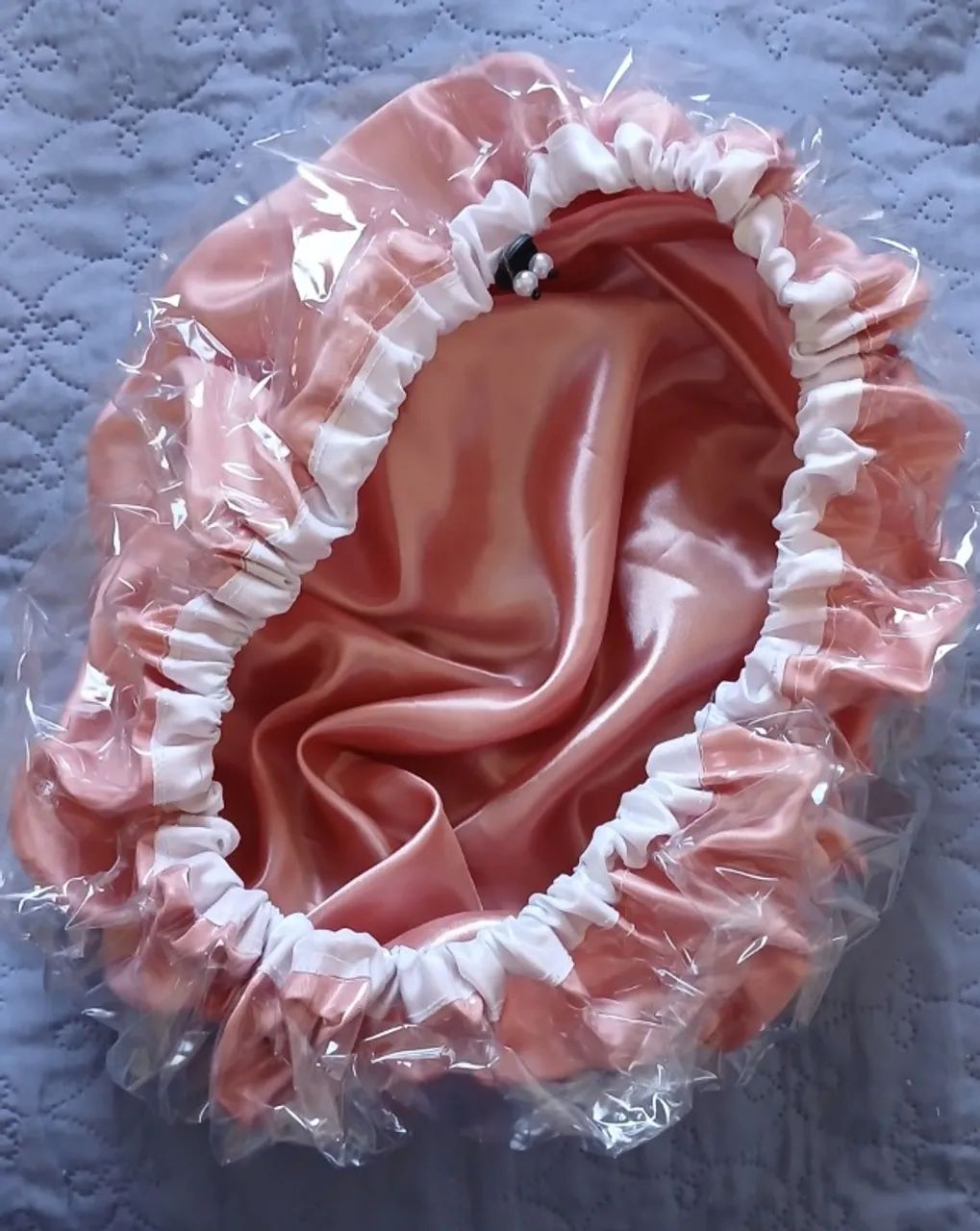 Touca de Banho de Cetim 2 em 1  - Foto 2