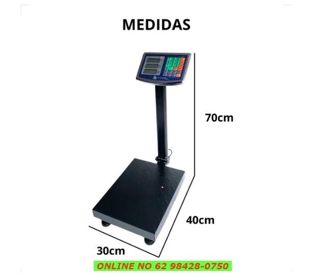 Balança Digital Eletrônica Comercial Com Mastro E Tara 150kg - Foto 2