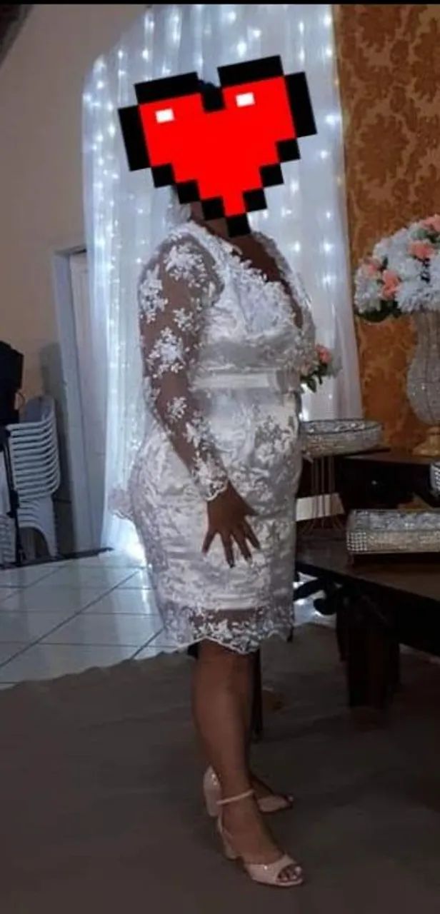 Vestido de noiva com mangas longas e detalhes em renda - Foto 3