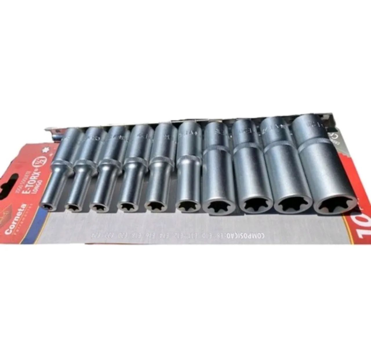 SOQUETE E-TORX LONGO JOGO 10 PEÇAS corneta legítima encaixe de 1/2? - Foto 5