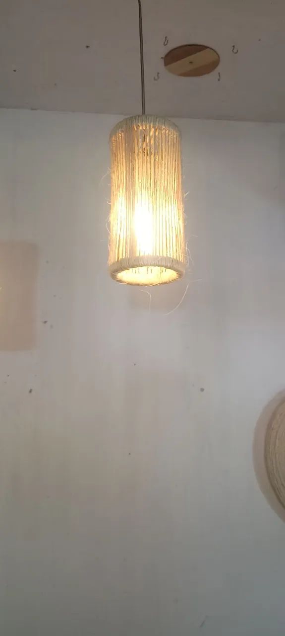 Super promoção luminária feita com fibra de sisal 38,00 cada  - Foto 5