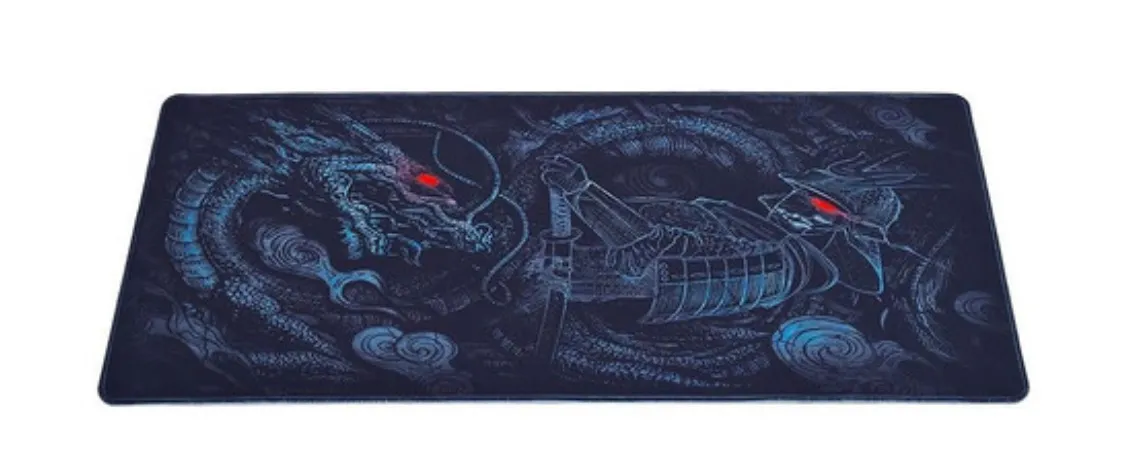 Mousepad Gamer Dragão e Samurai - Design Exclusivo