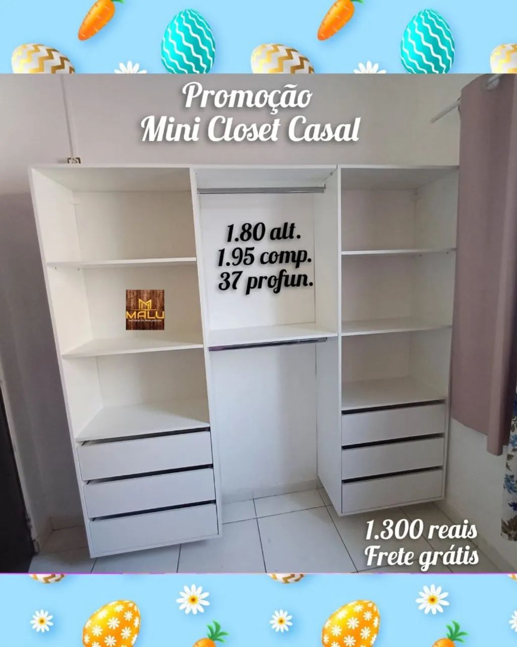 Mini Closet Casal Branco - Frete Grátis
