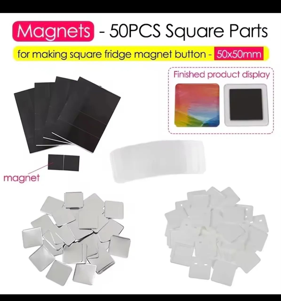 Máquina de botons quadrada 50x50mm64842814171649121