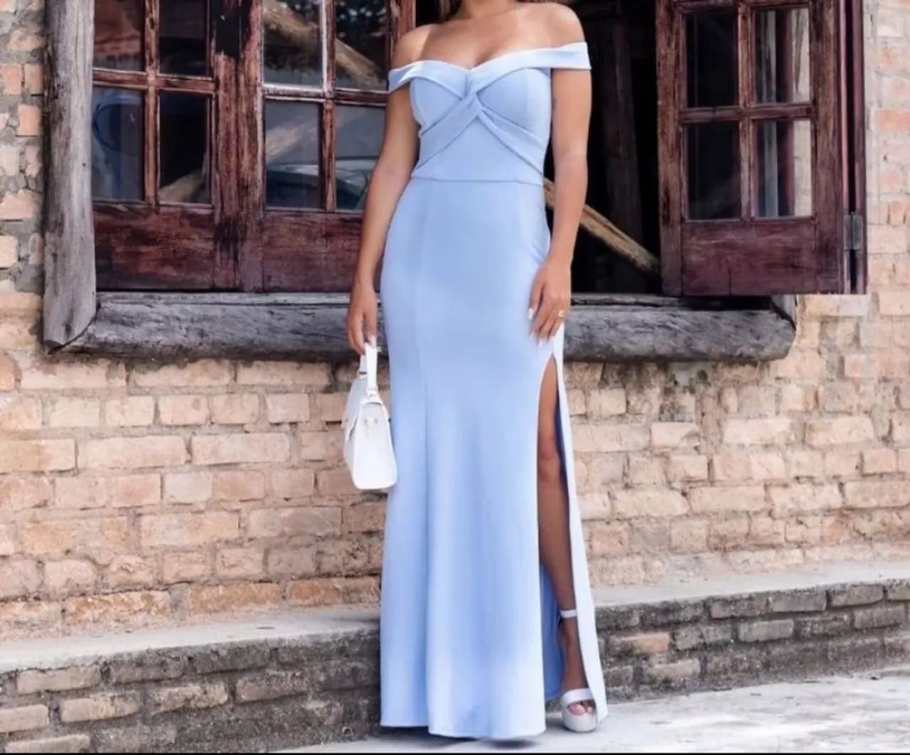 Vestido Longo Azul Claro Elegante - Foto 2