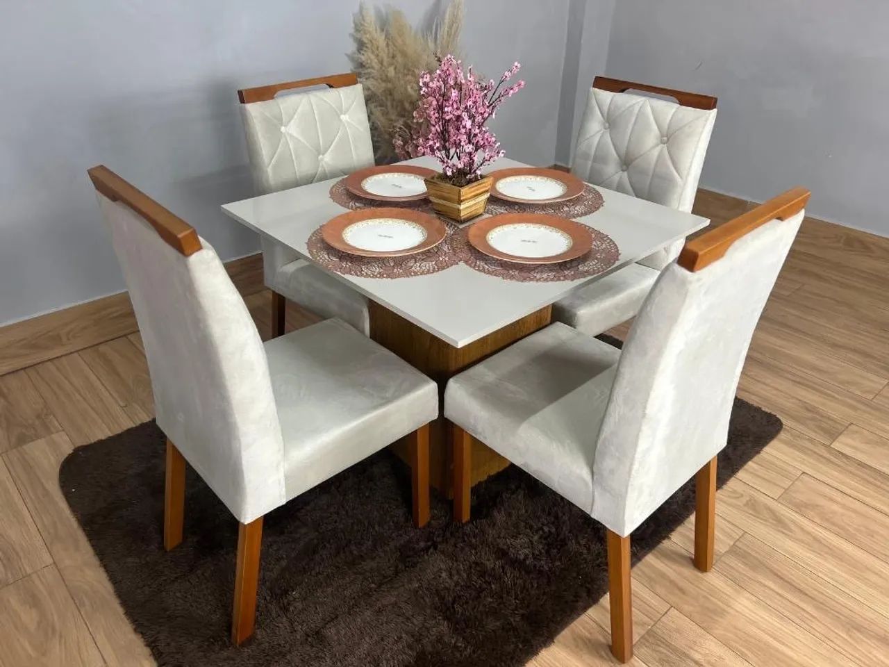 Mesa de Jantar Dakota Plus 90×90 c/ 4 Cadeiras Jasmim - Foto 2