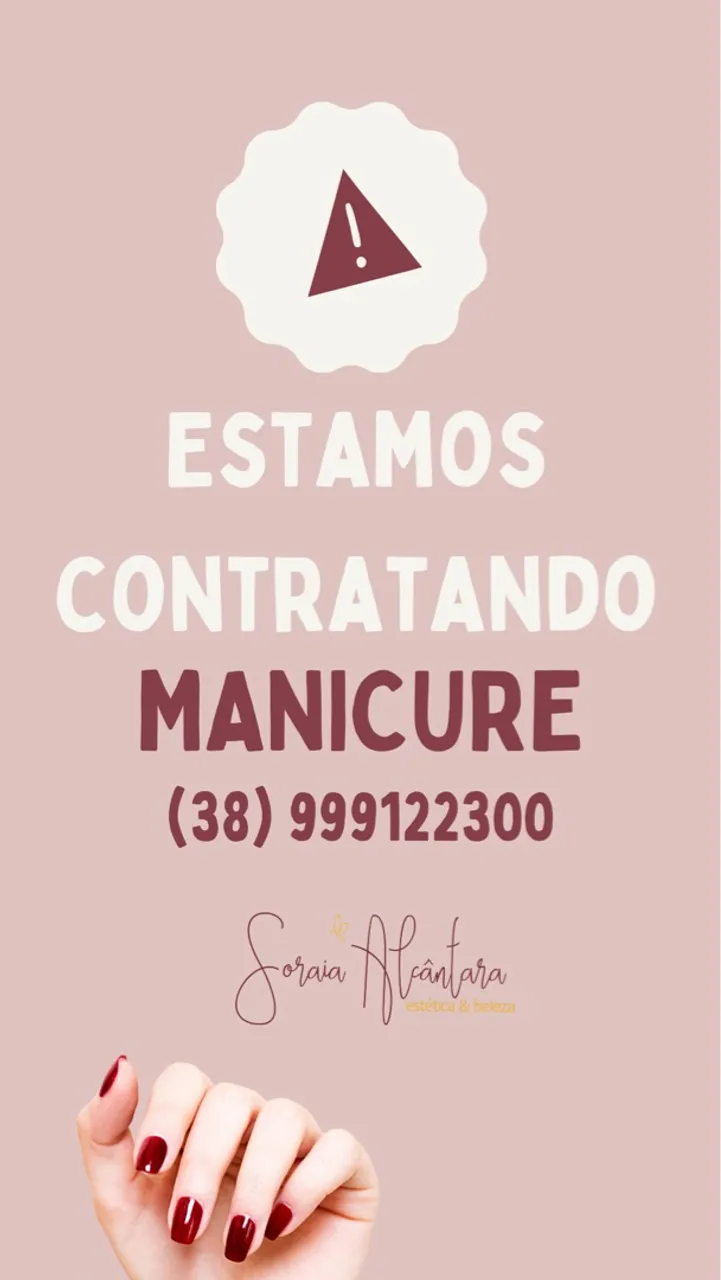 Estamos Contratando Manicure