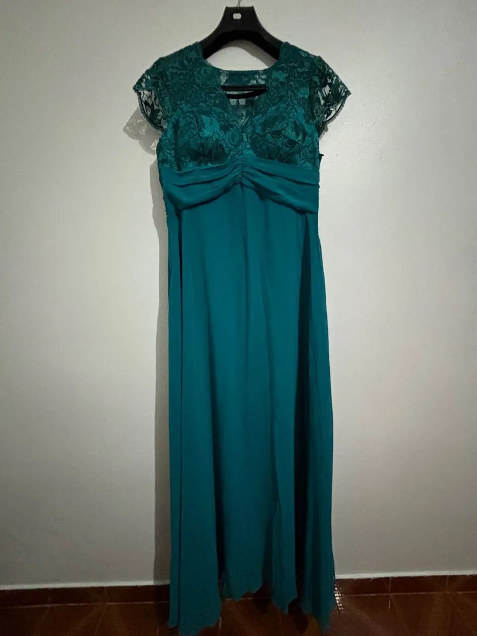 Vestido de renda verde, tamanho G - Foto 5