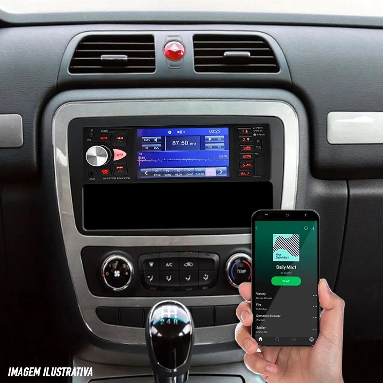 Aparelho central multimidia dvd bluetooth com Tela de 4.1 polegadas mp5 pra carro 1 din - Foto 2