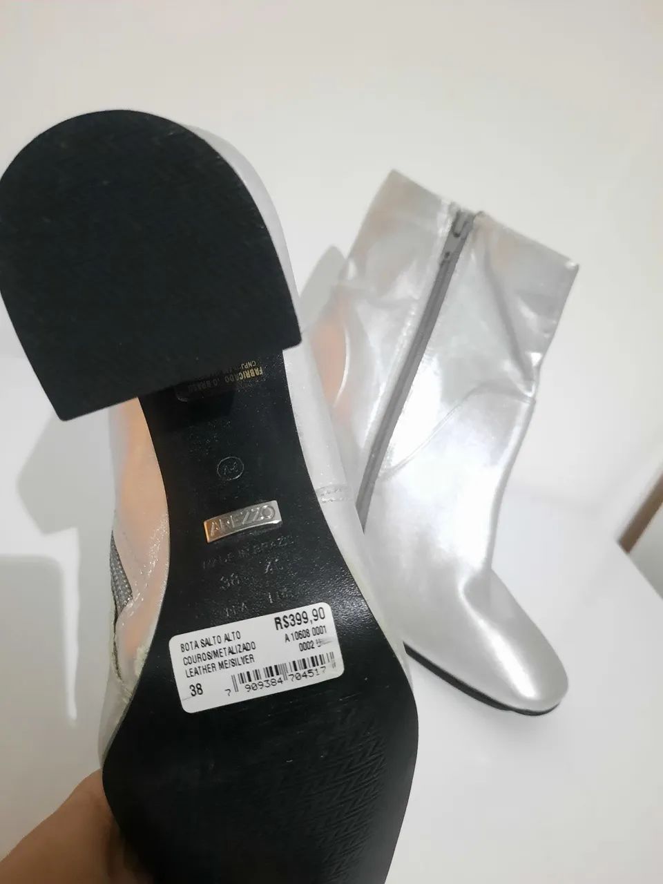 Bota Arezzo Prateada - Foto 5