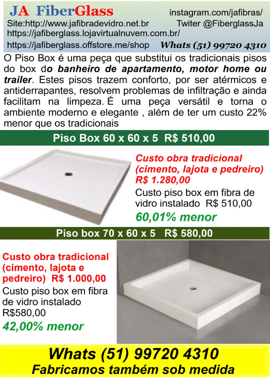 Piso Box para Residência, Motor Home ou Trailer