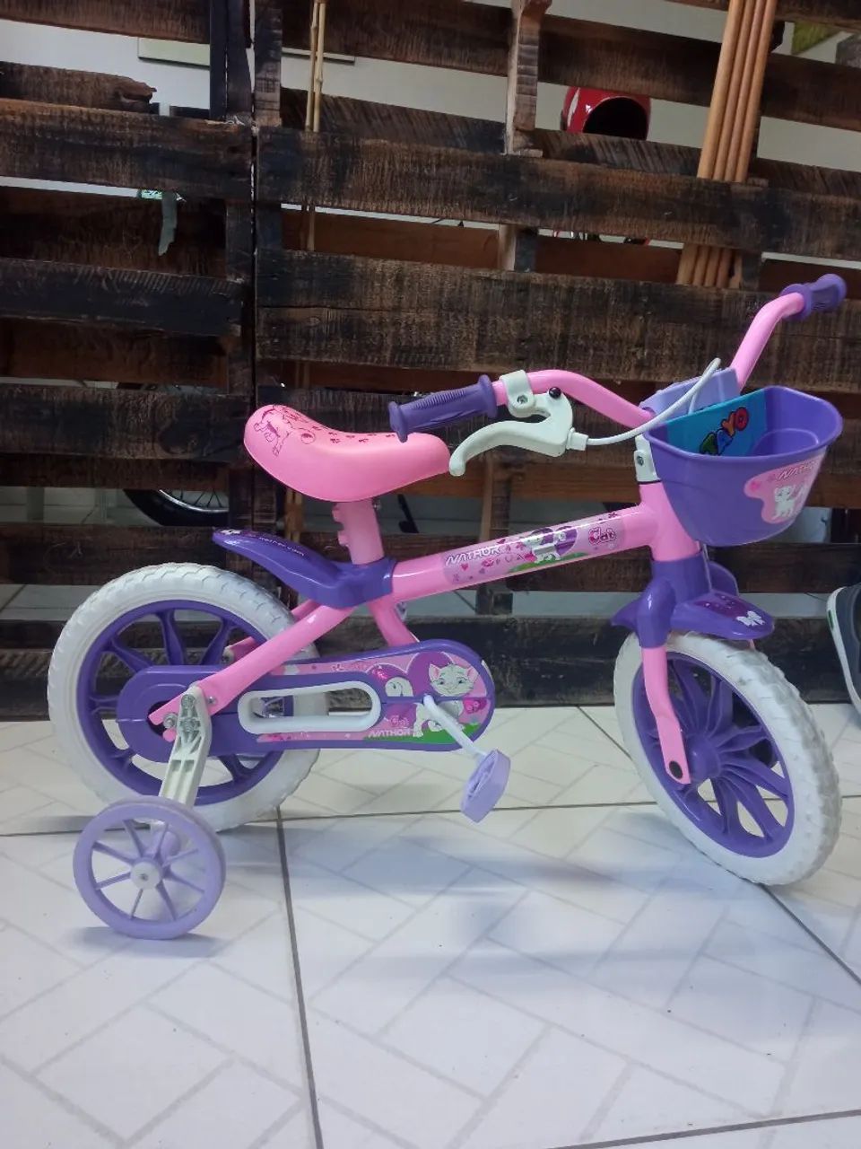 Bicicleta Infantil Rosa e Lilás