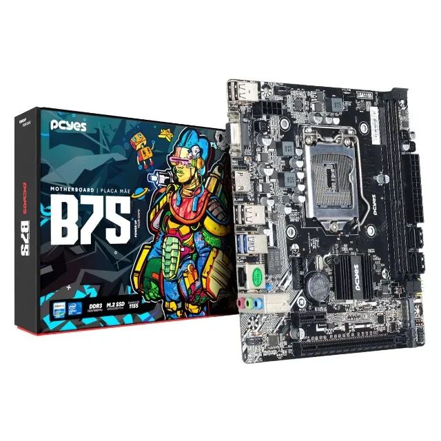 Placa Mãe LGA1155 B75 DDR3 c/ M.2 2ª e 3ª Geração Pcyes PCYB75-3G16 - WZetta