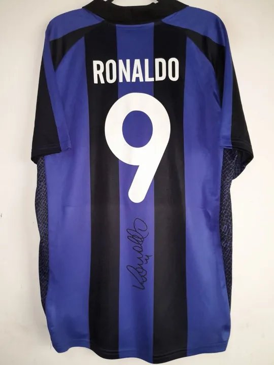 Camisa Inter Milão 01 / 02 #9 Ronaldo Autografada Certificada
