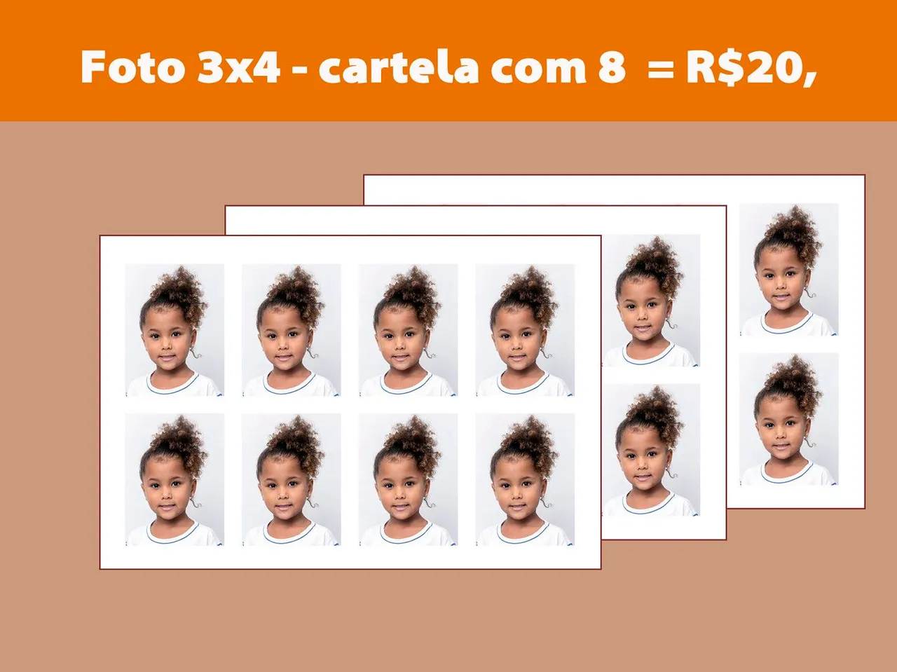 Fotos 3x4 - Cartela com 8 por R$15