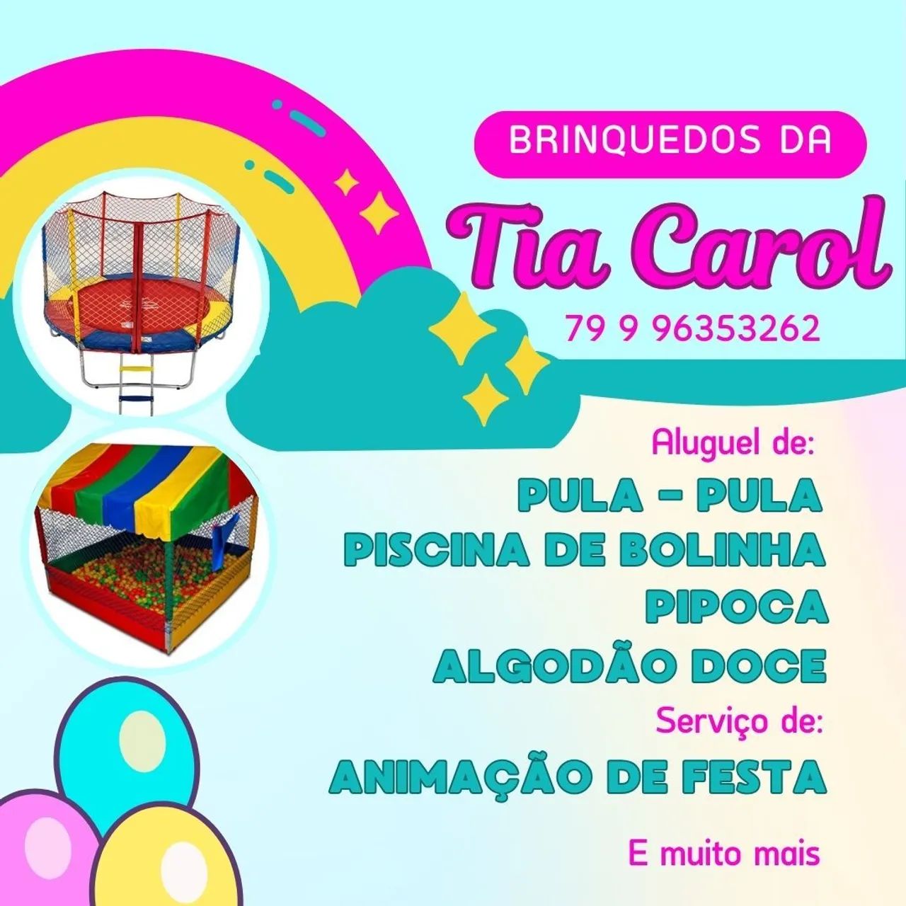 Pula pulas e piscina de bolinhas, pipoca e algodão doce para carnaval