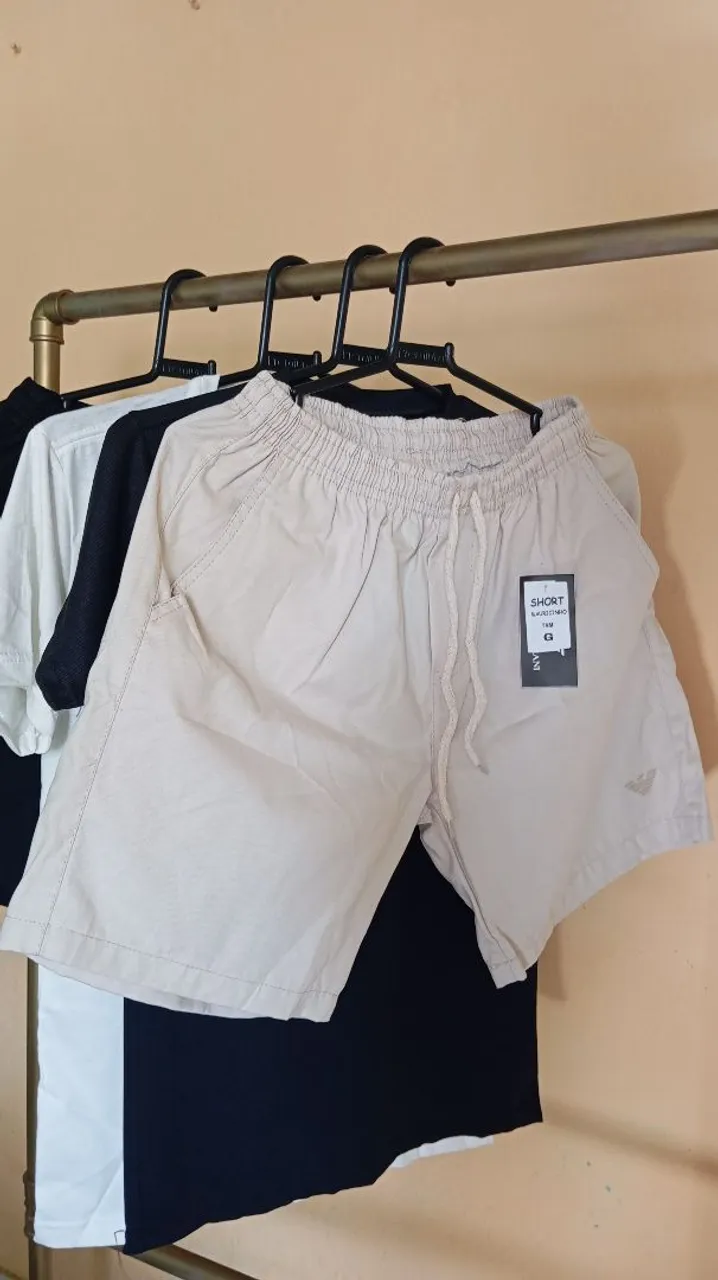 Short de Sarja Bege Masculino