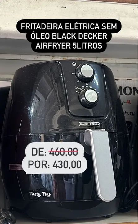Fritadeira Elétrica sem Óleo Black Decker 5 Litros
