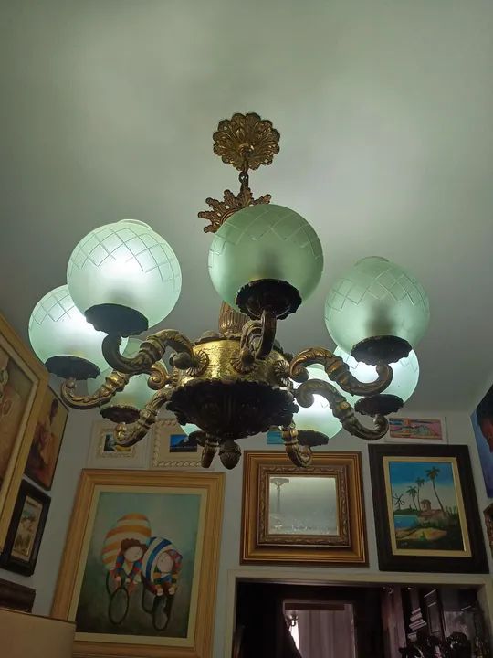 Lustre de puro Bronze Antigo  - Foto 4