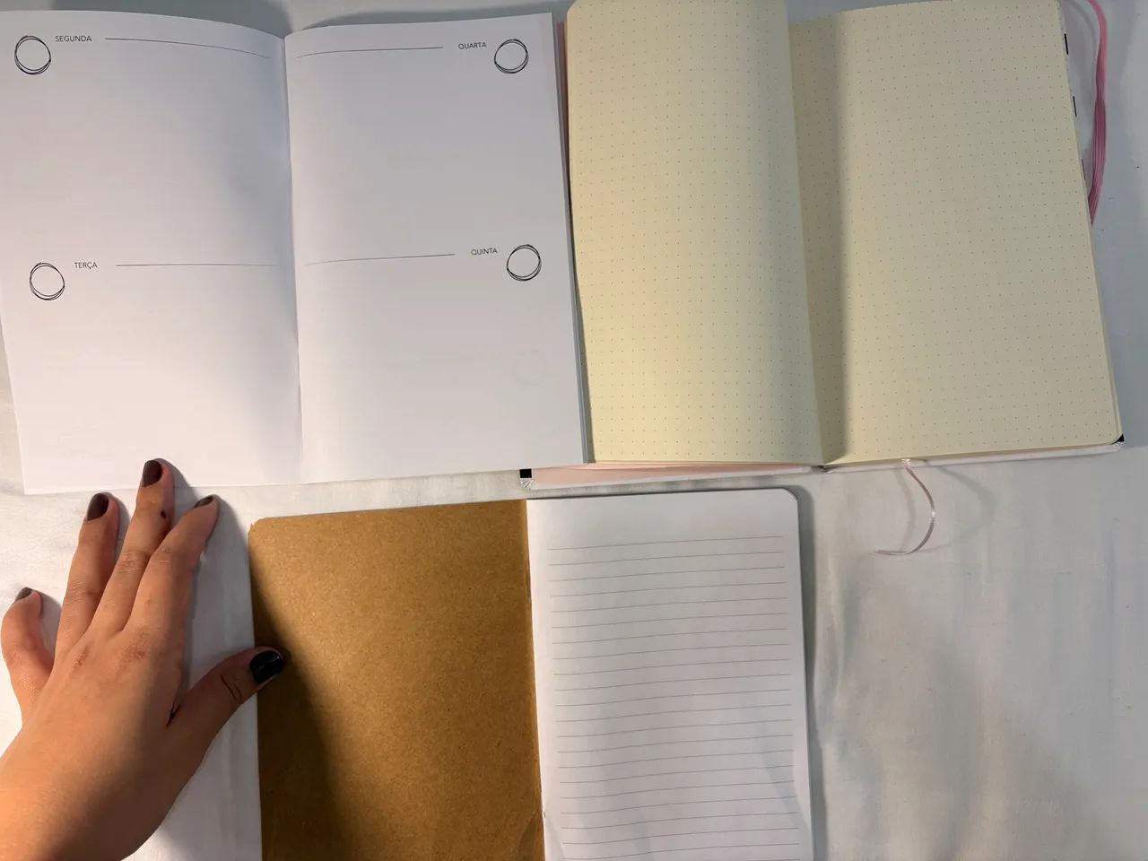 Kit planner não datado, caderno pontilhado e caderninho pautado65624289942146121