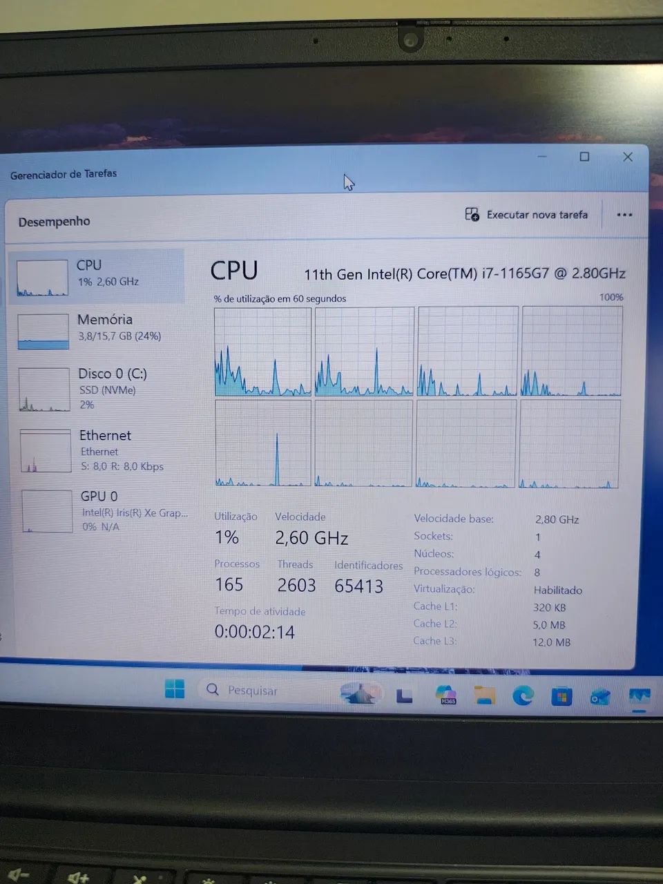 Notebook Lenovo E14 Gen 2 - Intel i7 11 geração + 16gb RAM + 240gb SSD - Foto 5