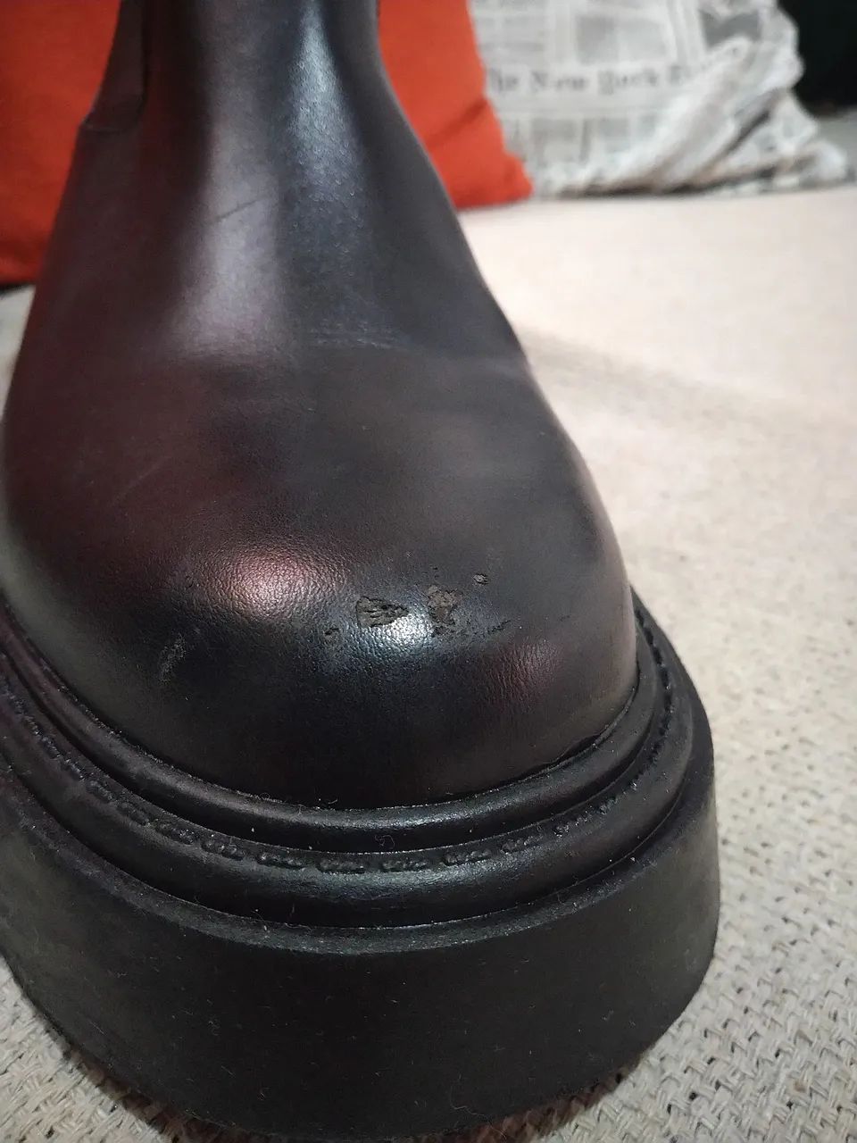 Bota Tratorada Zara Cano Médio Com Zíper  - Foto 3