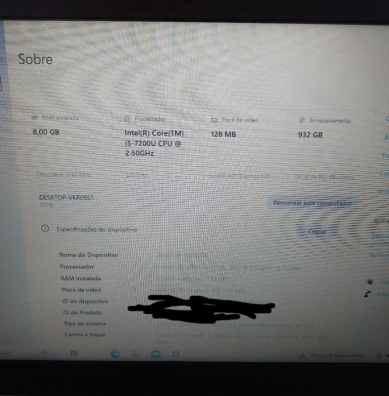 Notebook Lenovo Intel core i5, placa de vídeo 128MB, 8GB RAM - Foto 2