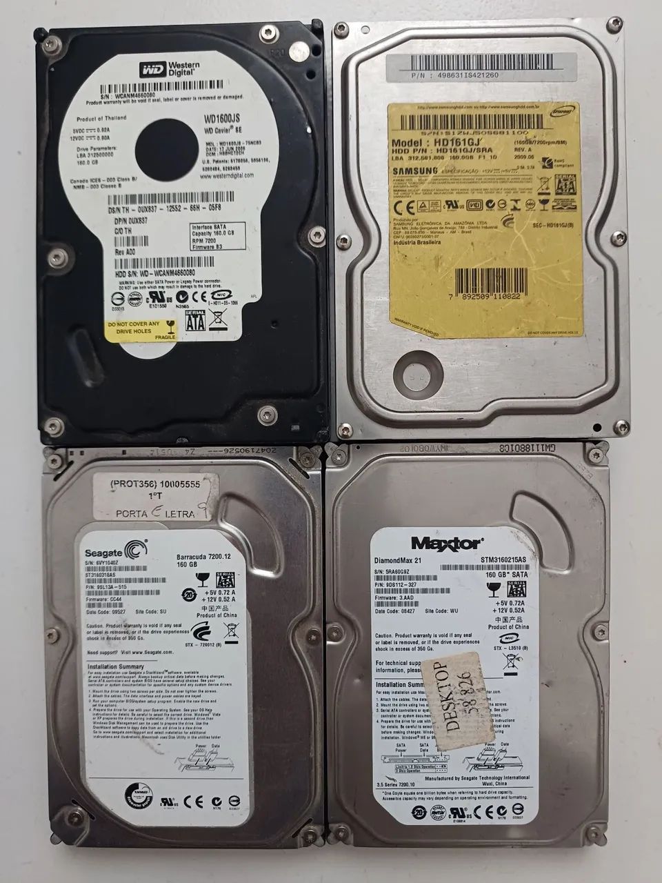 4 hds 160GB wd Seagate  maxtor Samsung  - Foto 4