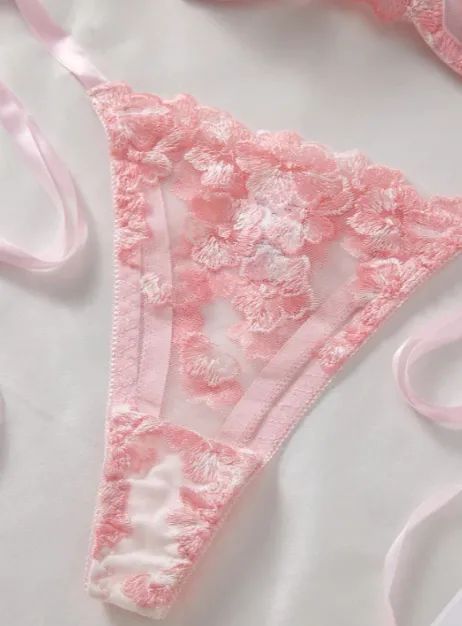 Conjunto Lingirie Rosa delicado renda - Foto 3