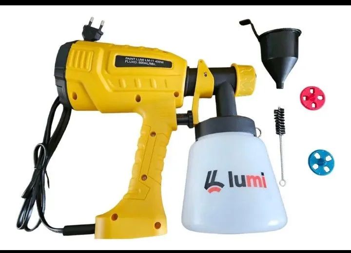 Pistola de pintura elétrica 400w 110v reservatório 800ml