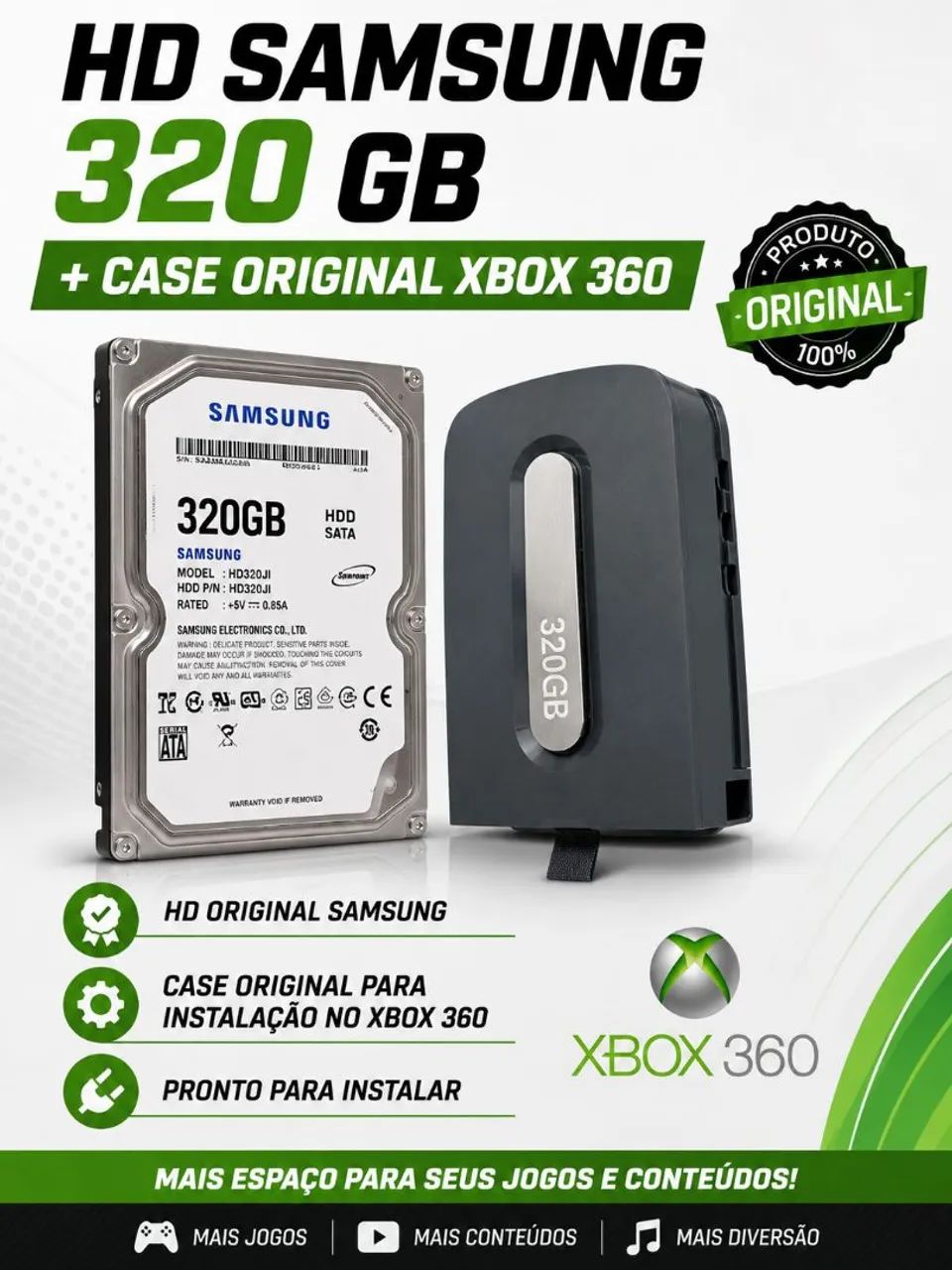 HD SAMSUNG 320GB+ CASE PARA XBOX 360