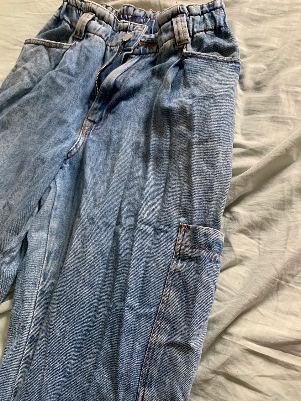 Calça jeans cargo wide curta Tamanho 38 - Foto 2