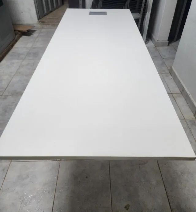 Mesa de Reunião Branca com caixa de tomada - Foto 3