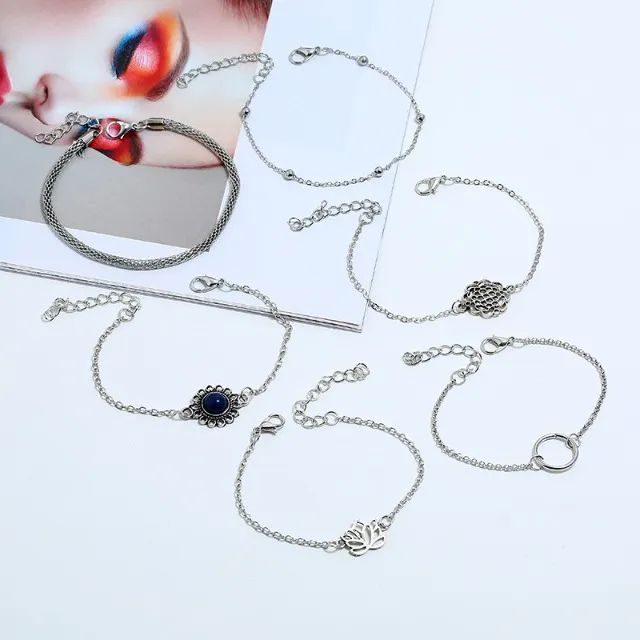  Kit com 6 Pulseiras Prateadas - Foto 4