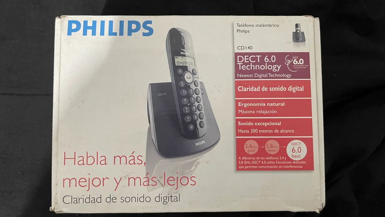 elefone Sem Fio Philips CD140 com Pilhas Recarregáveis