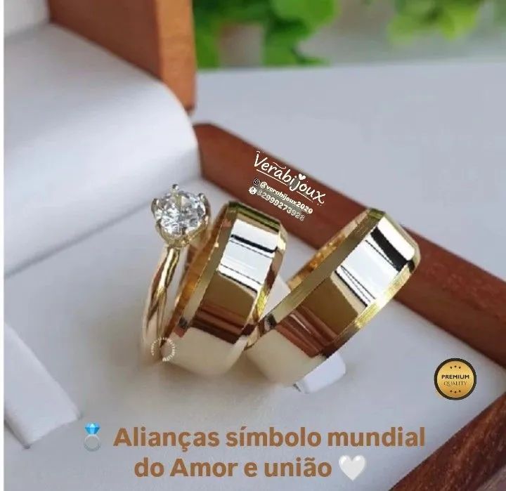 KIT DE ALIANÇAS NOIVADO E CASAMENTO 