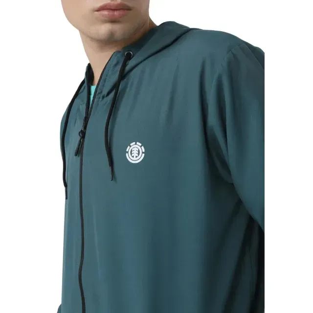 Jaqueta Corta Vento Element Simple Logo Masculina Azul Turquesa - Foto 4
