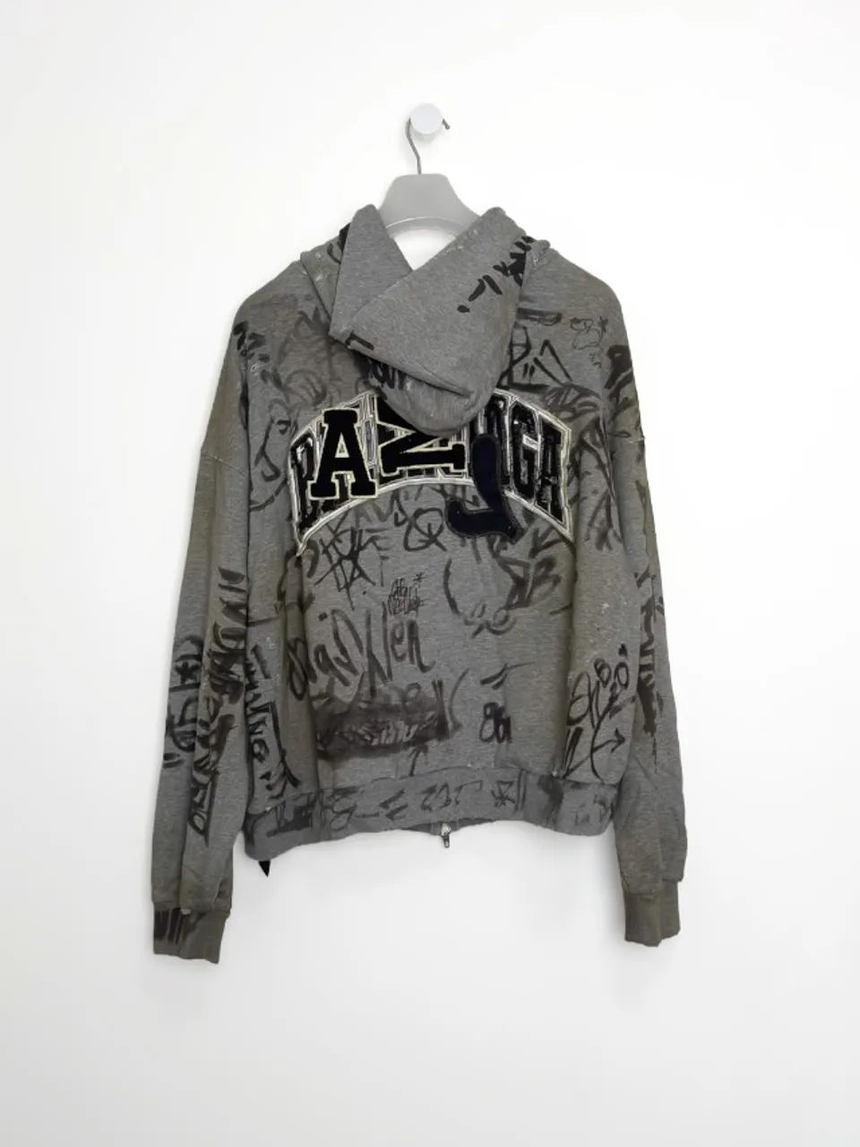 moletom balenciaga skater zip up - cinza - Foto 2