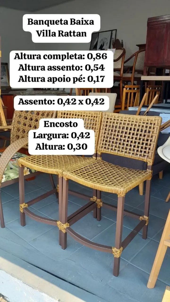 Banqueta Baixa Marca Villa Rattan R$200,00 CADA