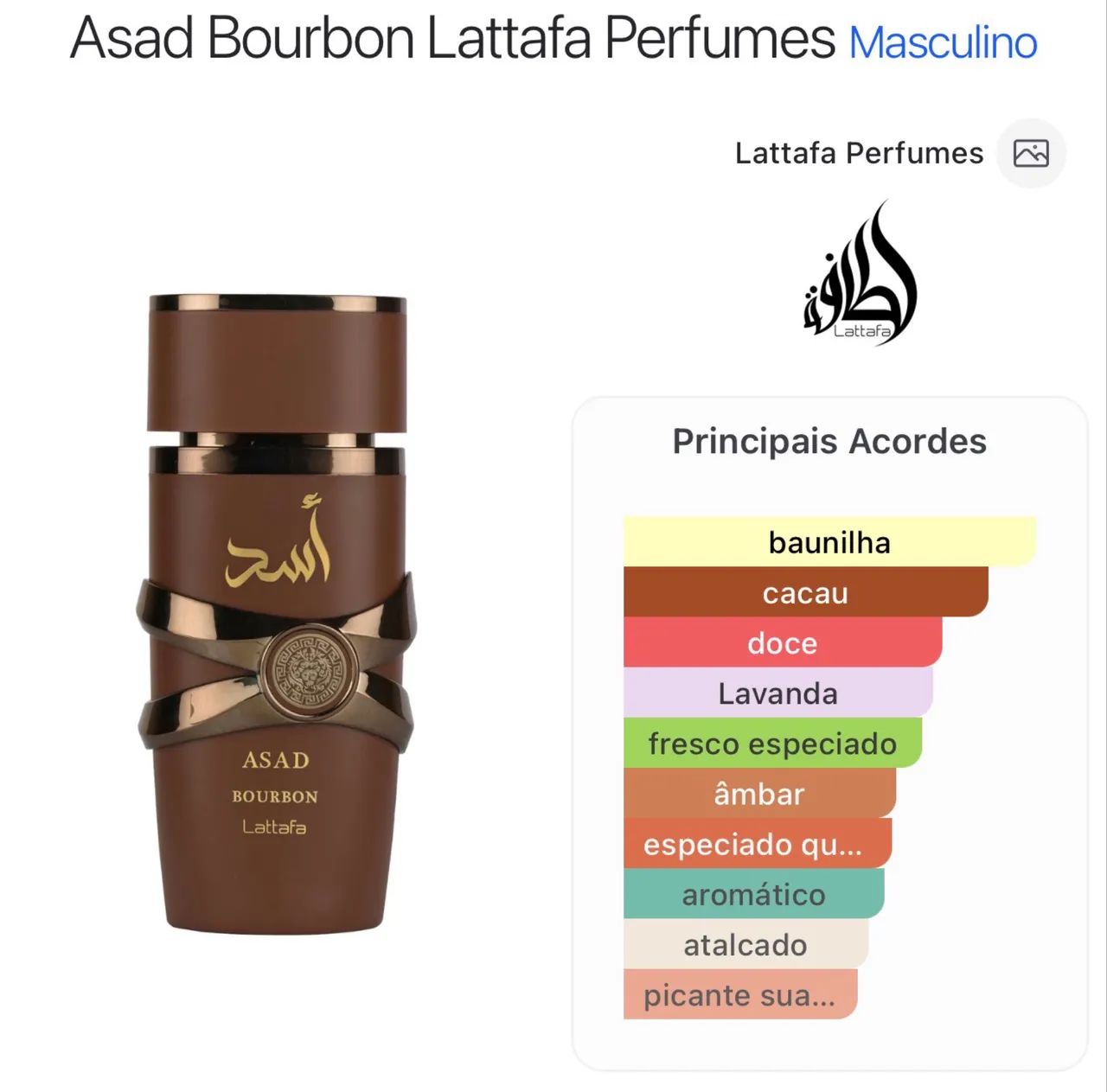 ASSAD BOURBON - Perfume Árabe 100ml - Lattafa  - Foto 2