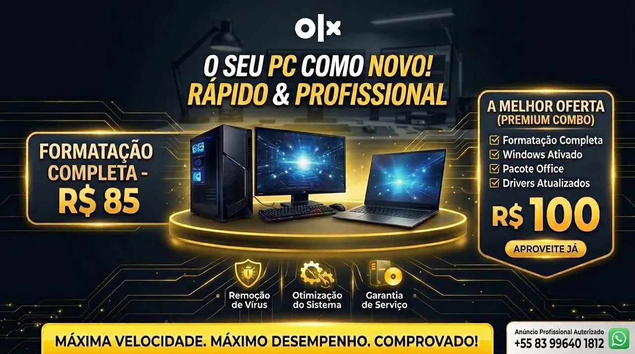 Formatação de PC e Notebook | Rápido, Seguro e Barato