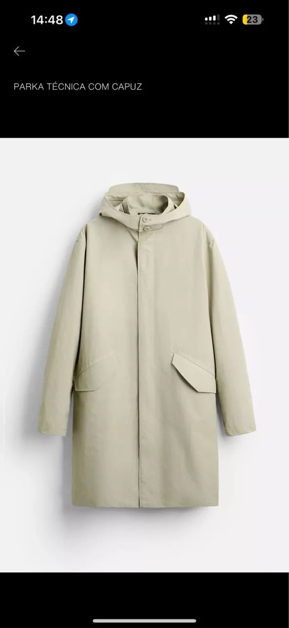 Casaco parka Zara gg estado de nova 