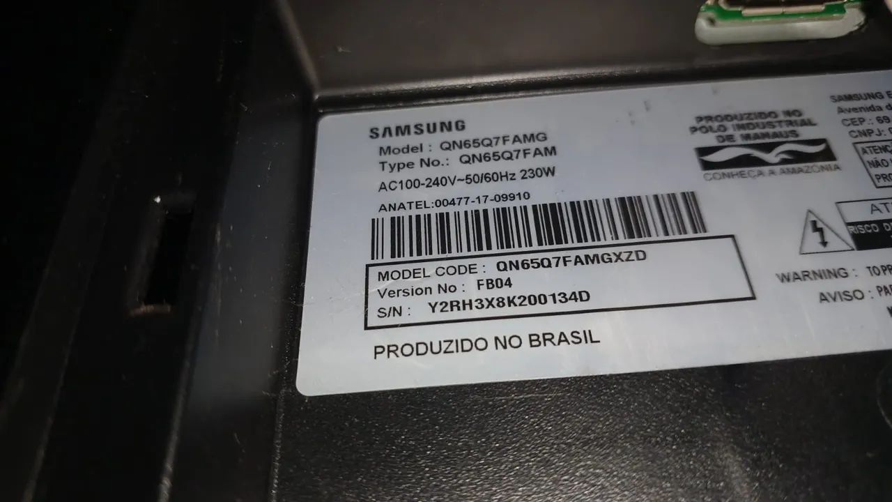 Tv Sansung One Connect 65 com Defeito