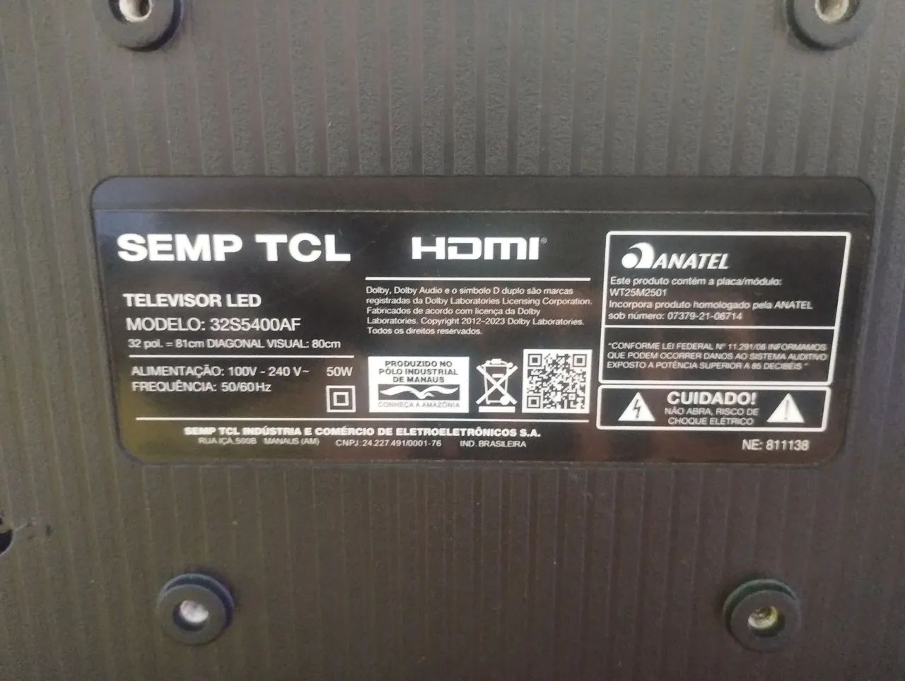 Smart TV TCL Android 32 polegadas 