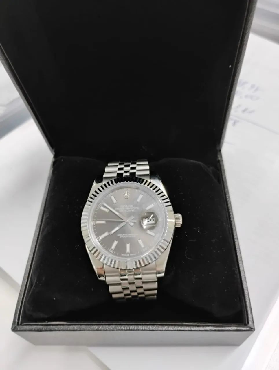 Relógio de luxo automático date just pulseira jubileu